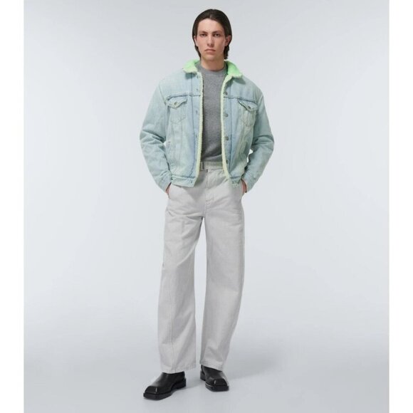 NotSoNormal Look Inside Faux Shearling Denim Jacket M Mens NSN $487 - Picture 3 of 16